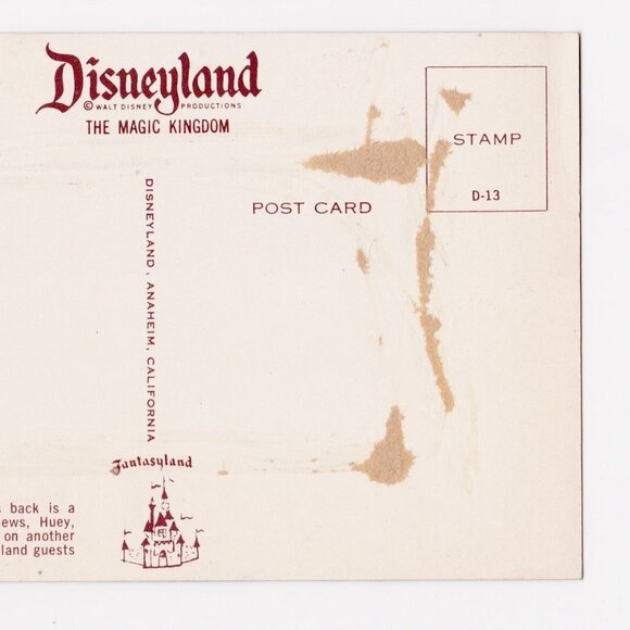 Disneyland Dumbo Ride Postcard D-13 Vintage Fantasyland Donald Duck Disney - Picture 7 of 9